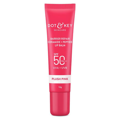 Dot & Key Barrier Repair Ceramide & Peptide SPF 50 Lip Balm - Plush Pink - Distacart