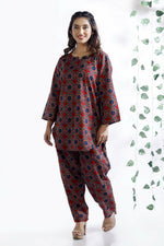 Thumbnail for Breathables Abstract Cotton Co-Ord Set – Red - Dista