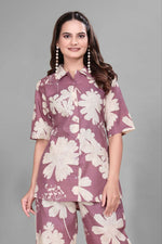 Thumbnail for Preksha Creation Cotton Floral Print Kurta Set Co-Ord Set
