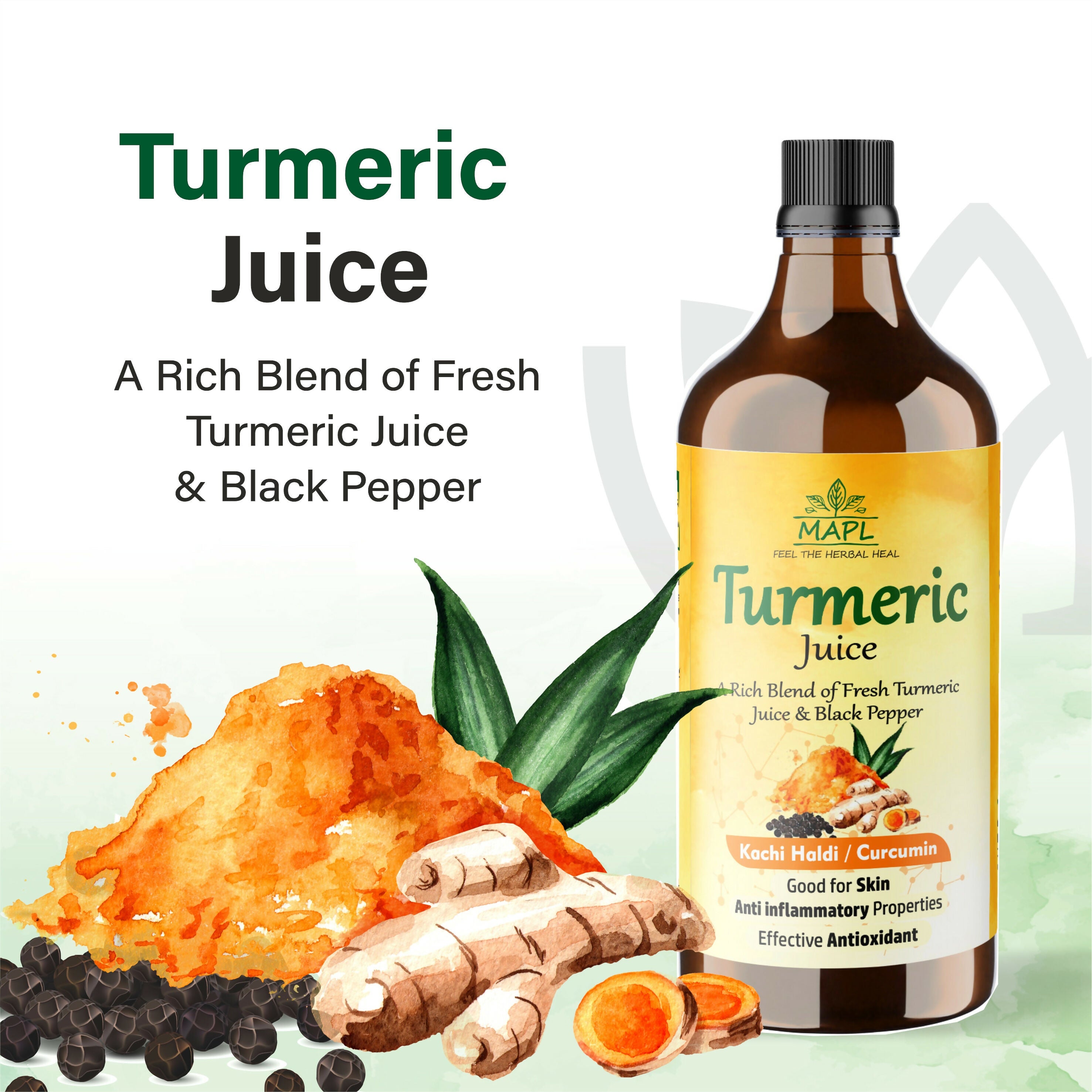 MAPL Cold-Pressed Turmeric & Balck Pepper Juice