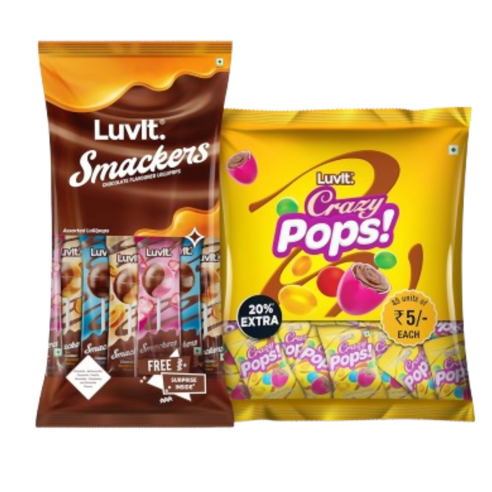 LuvIt. Smackers Chocolate Flavoured Lollipops & Crazy Pops Button - Distacart