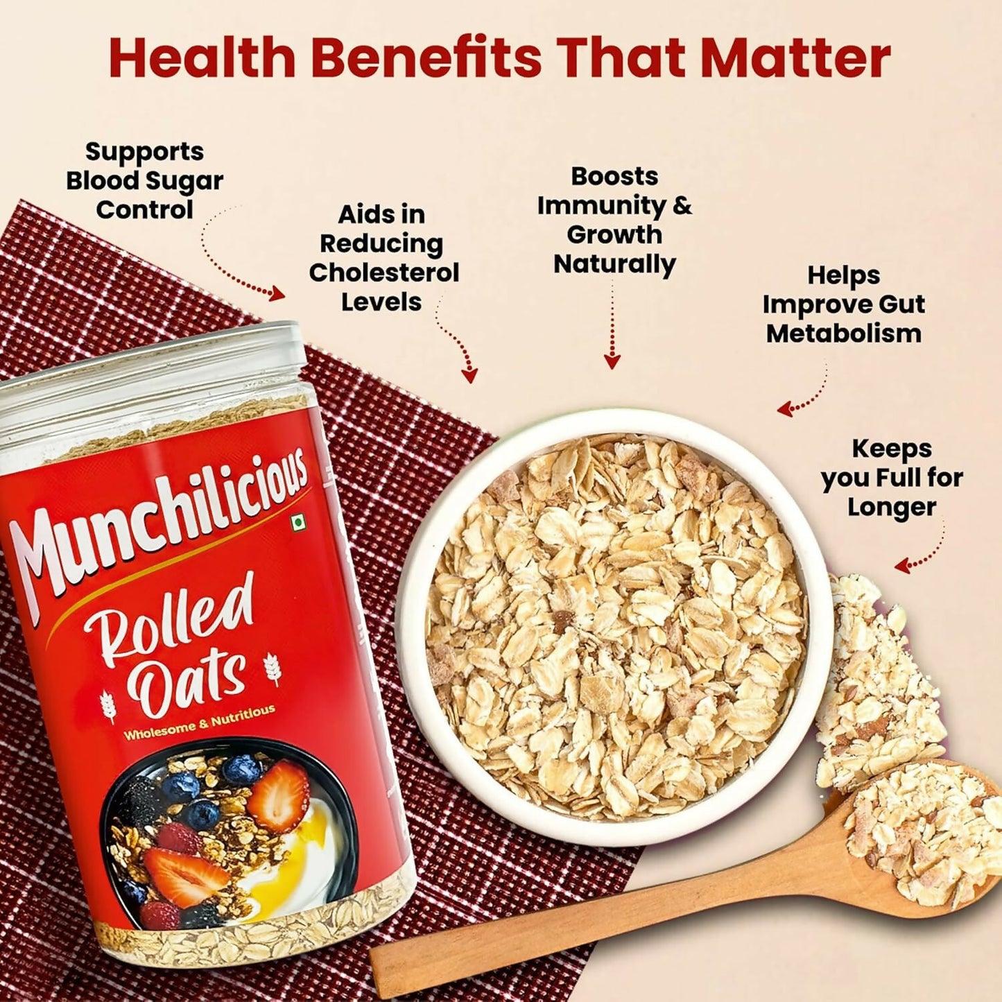 Munchilicious 100% Whole Grain Jumbo Oats - Distacart