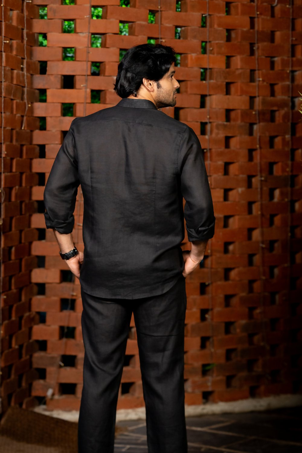 Linen Black Summer Breeze Shirt By Hilo Design