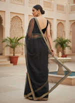 Thumbnail for Joban Fashion Black Soft twill Net Party Wear Sarees - Distacart