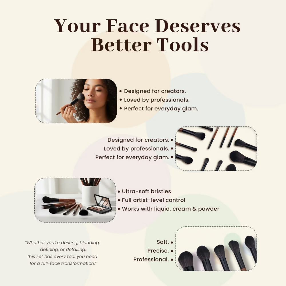 Bronson Professional Premium Makeup Brush Set For Face & Eye - Dista