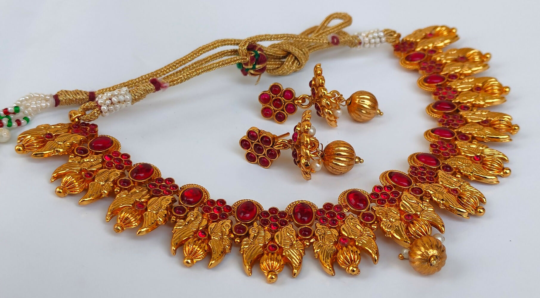 Kemp Peacock Pink Necklace Set - Distacart