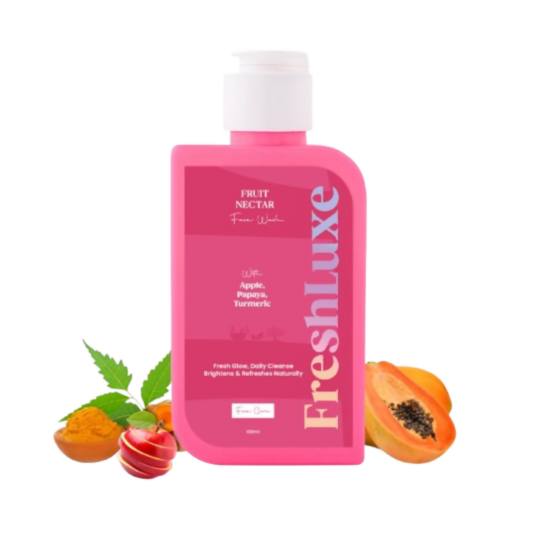 FreshLuxe Fruit Nectar Face Wash For Glowing Skin & Reducing Dark Spots with Apple, Papaya & Turmeric - Distacart