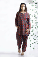 Thumbnail for Breathables Abstract Cotton Co-Ord Set – Red - Dista
