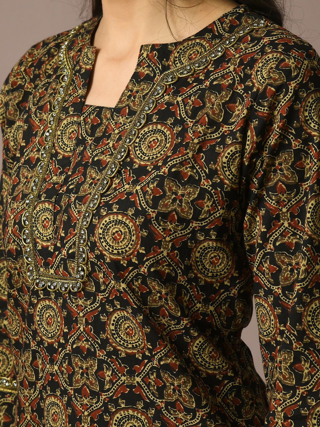 Myshka Women's Multi Printed Cotton Straight Party Kurta Set - Distacart