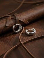 Thumbnail for NVR Men's Silver Plated Hoop Earrings - Distacart