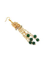 Thumbnail for Ruby Raang Gold Flower Kundan & Green Stone Hair Jewelry