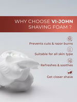 Thumbnail for VI-JOHN Original Dermatologically Tested Special Moisturising Formula Shaving Foam with Vitamin E & Tea Tree Oil