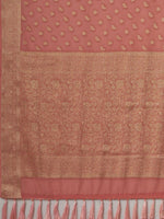 Thumbnail for Anouk Peach-Coloured & Gold-Toned Woven Design Zari Pure Georgette Kanjeevaram Saree - Distacart