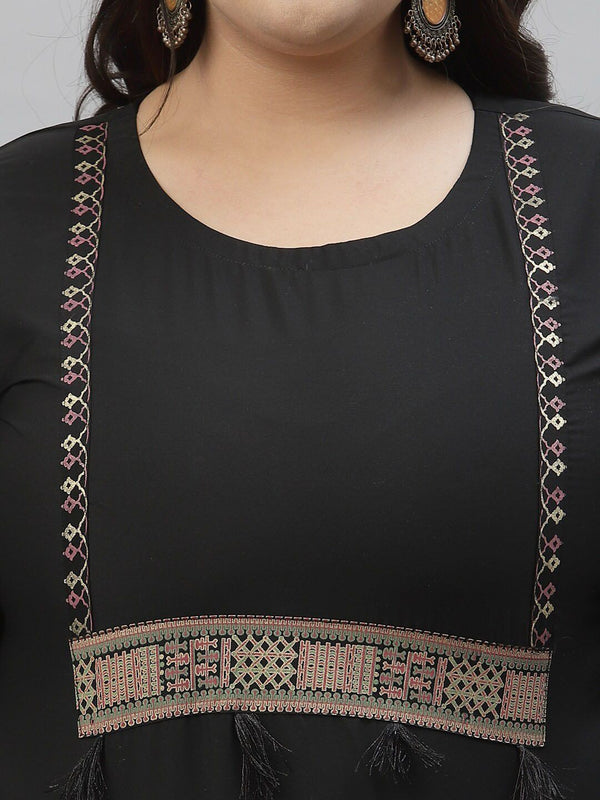 Sztori Plus Size Ethnic Motifs Printed Regular Kurta with Trousers