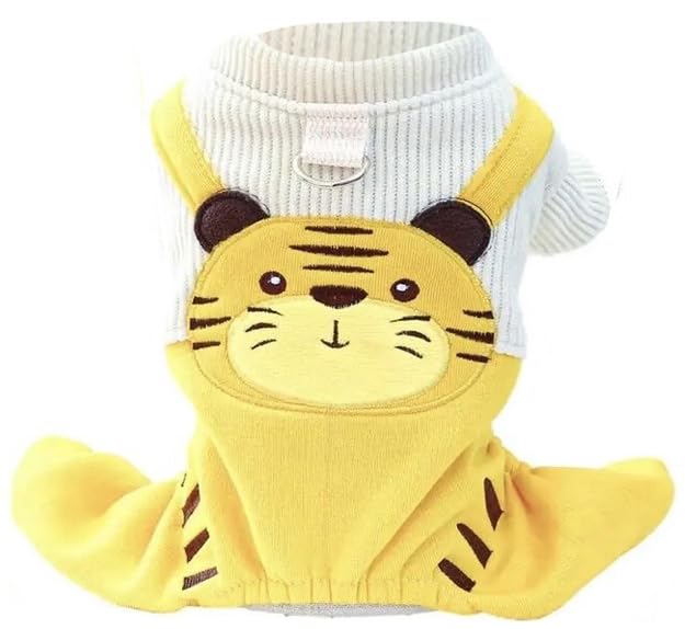 KUTKUT Cute Tiger Bib Dog Pajamas Winter Romper
