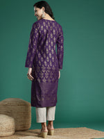Thumbnail for Sangria Ethnic Motifs Printed Gotta Patti Kurta - Distacart