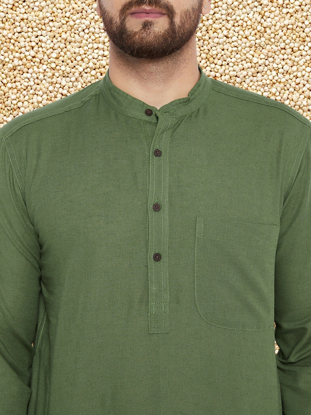 Even Apparels Men's Solid Green Linen Kurta - Distacart
