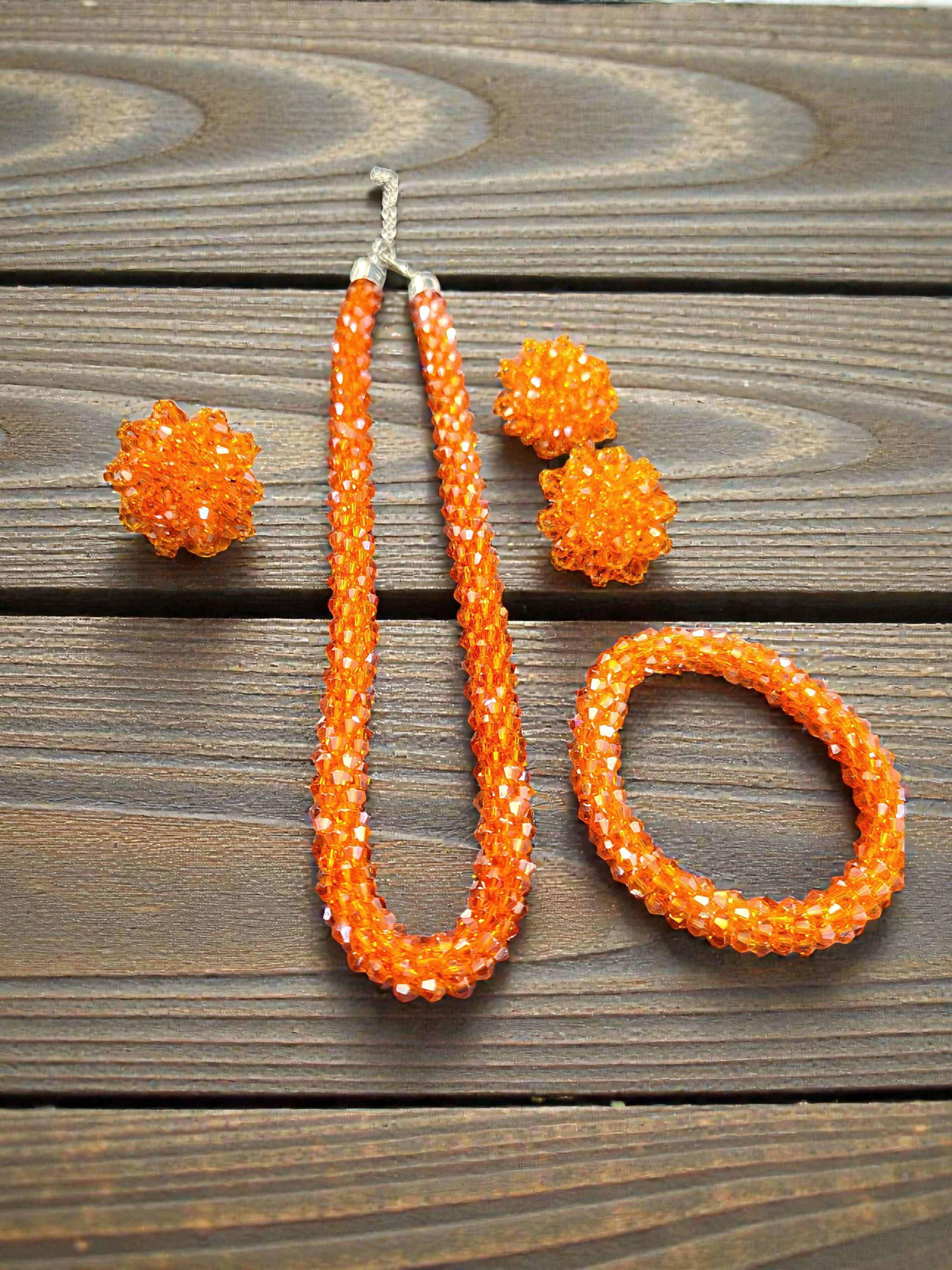 Inhanns Rangshine 4-In-1 Crystal Glam Set - Handmade - Orange - Distacart