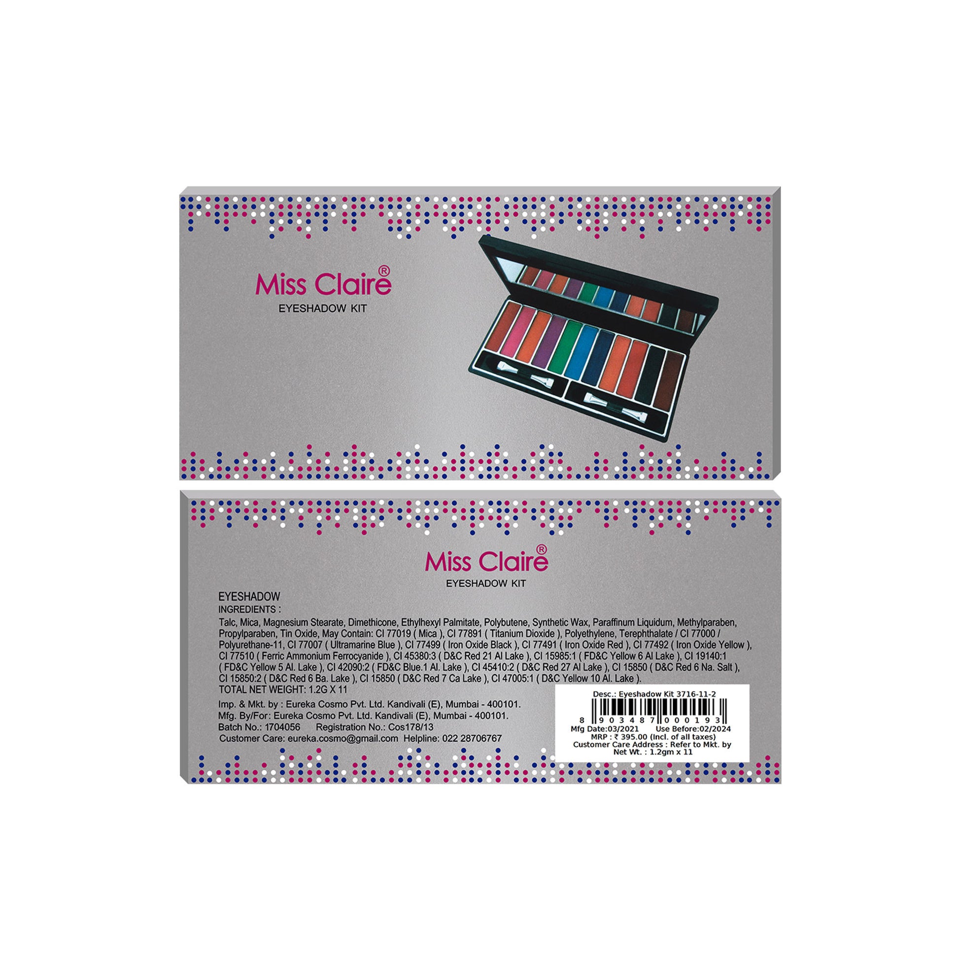 Miss Claire Eyeshadow Kit - 3716-11-2 - Distacart