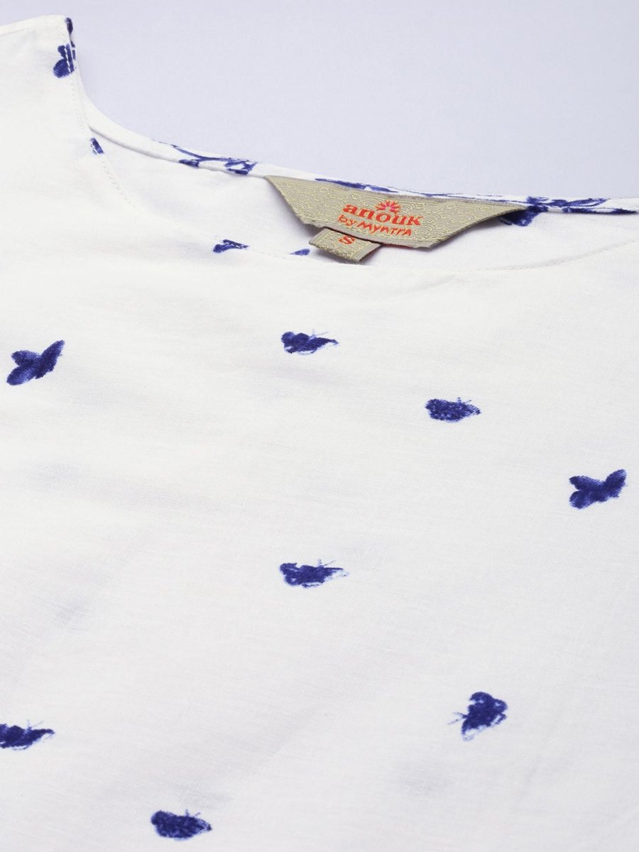 Anouk Floral Printed Pure Cotton Kurta - Distacart