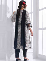 Thumbnail for Anouk Women Floral Printed Kantha Work Pure Cotton Kurta with Trousers & With Dupatta