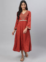 Thumbnail for AURELIA Ethnic Motifs Print A-Line Midi Dress