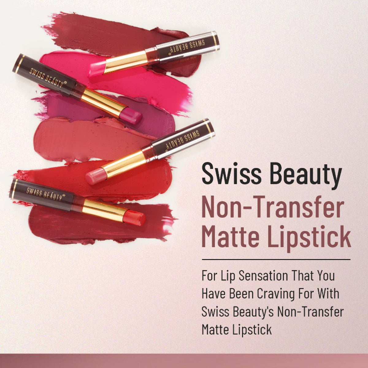 Swiss Beauty Non-Transfer Matte Lipstick - 9 Cute Nude - Distacart