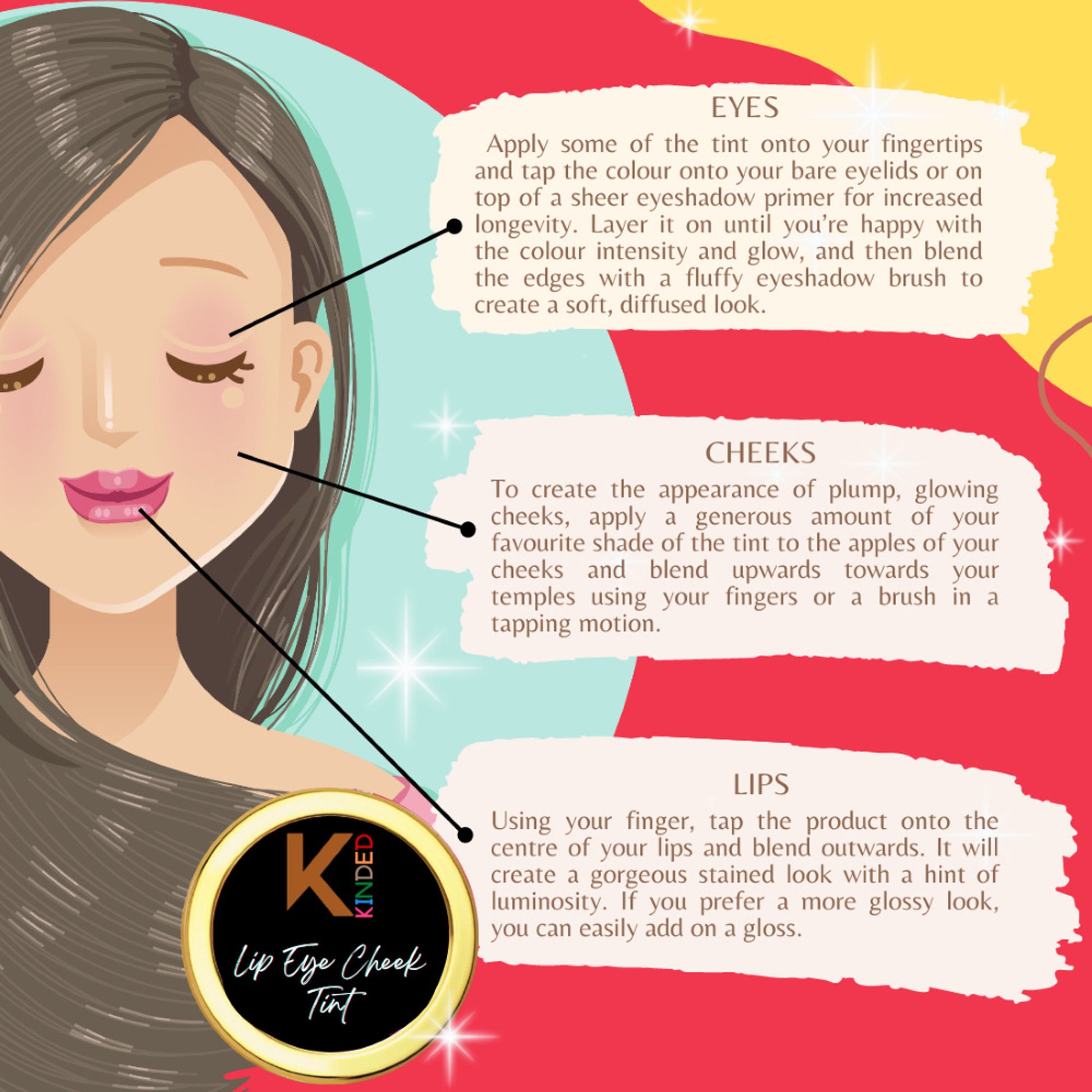 kinded lip eye and cheek tint coral orange