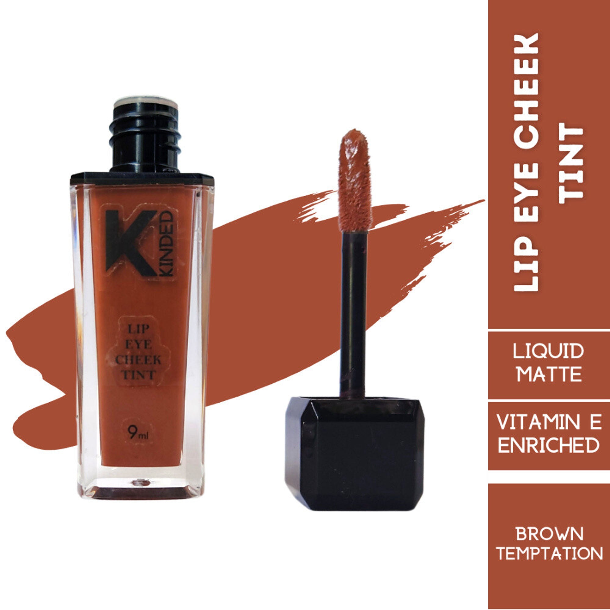 kinded lip eye cheek tint with vitamin e enriched 06 brown temptation