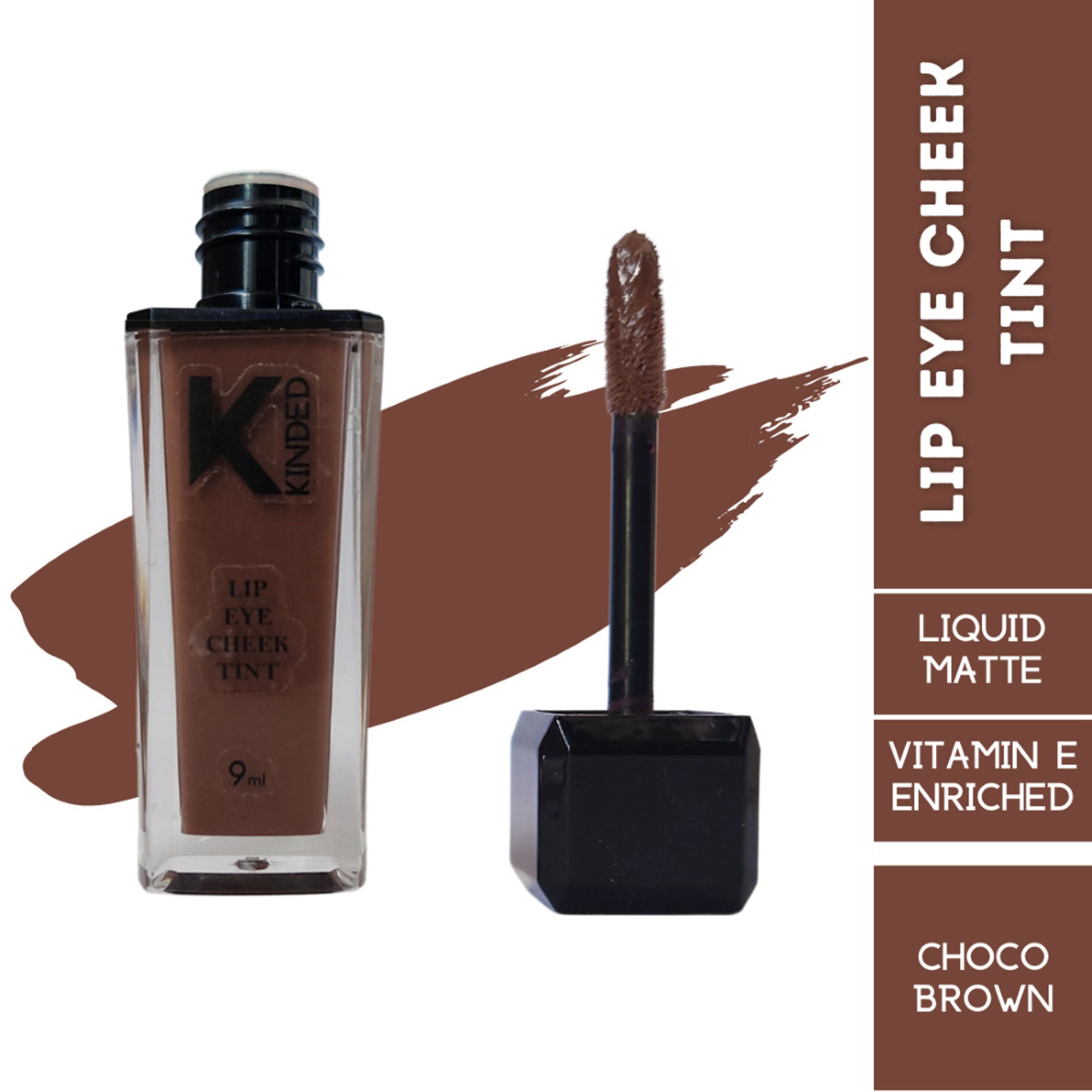 kinded lip eye cheek tint with vitamin e enriched 07 choco brown