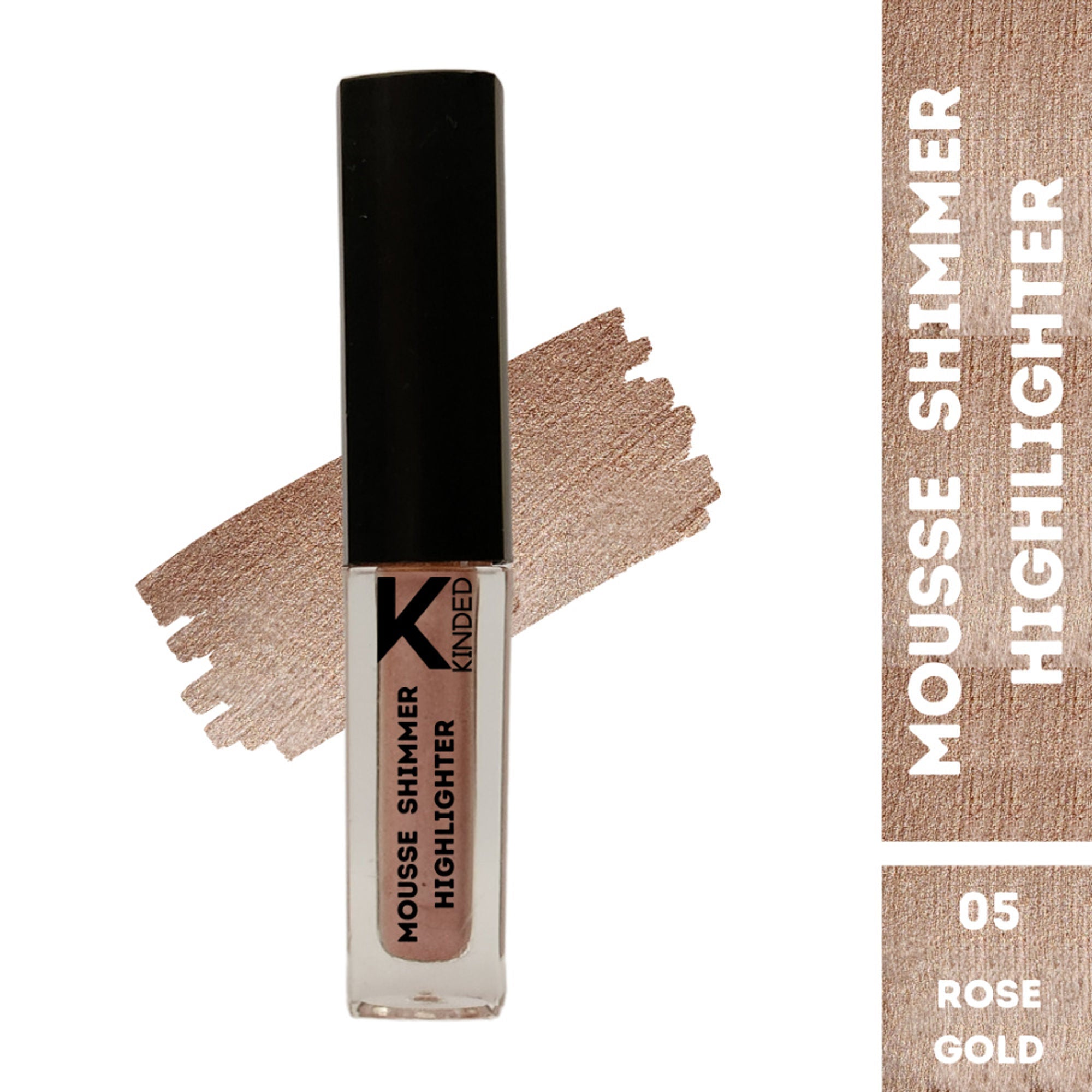 kinded mousse shimmer highlighter rose gold