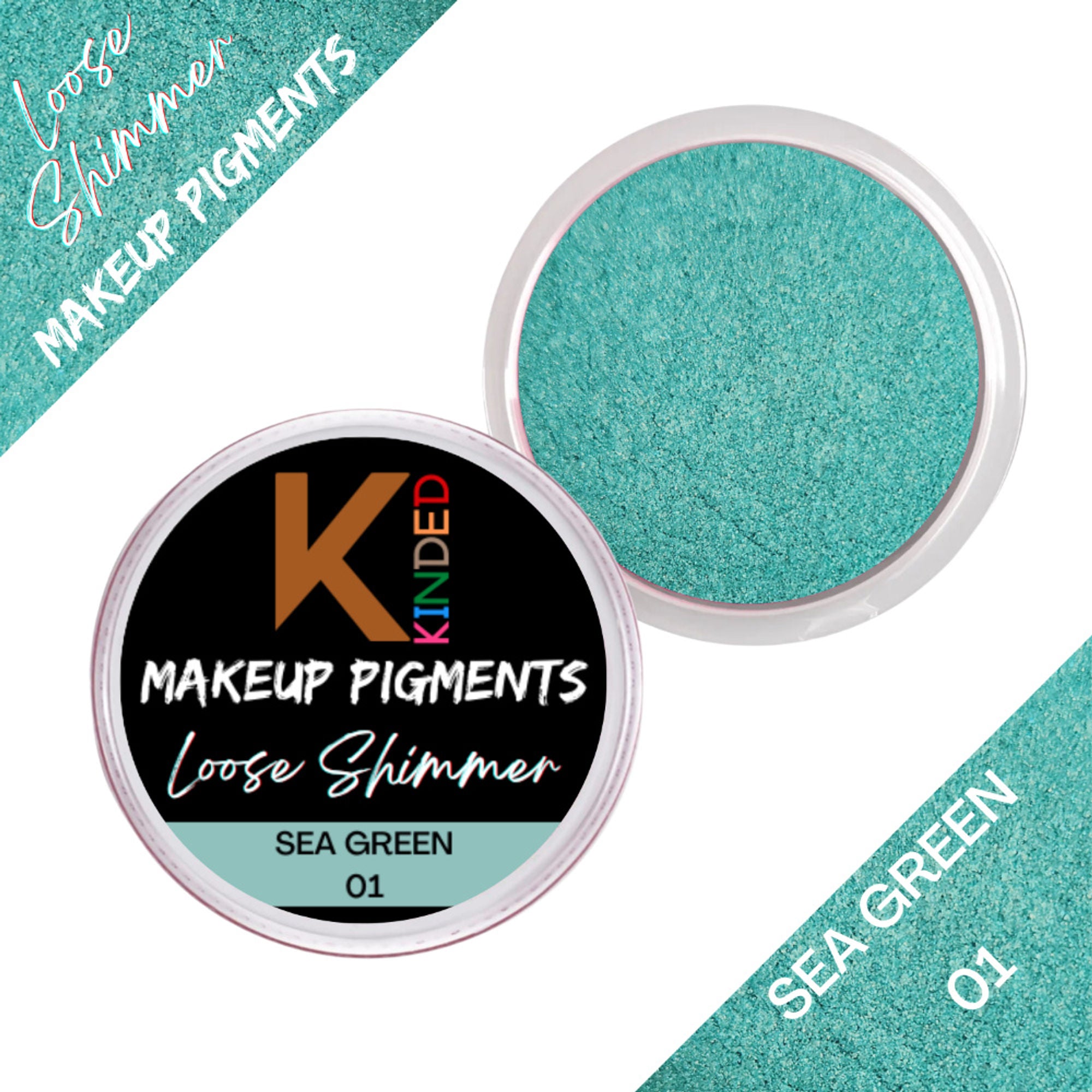 kinded loose shimmer makeup foil pigments powder sea green