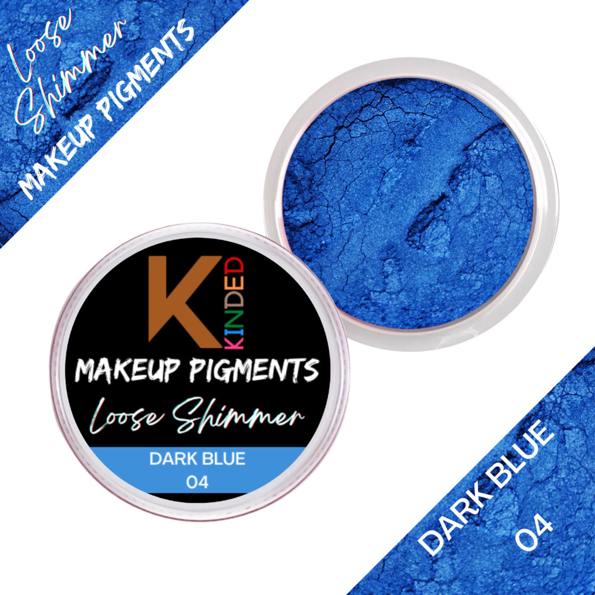 kinded loose shimmer makeup foil pigments powder dark blue