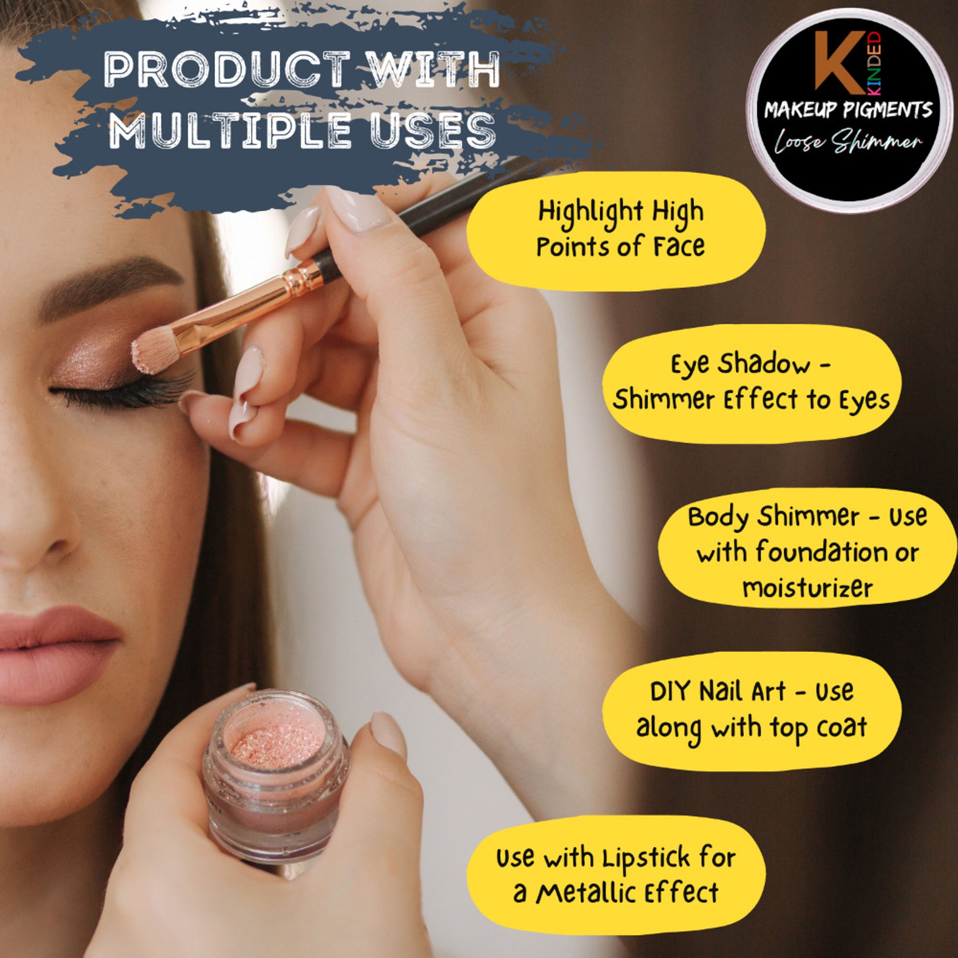 kinded loose shimmer makeup foil pigments powder dark blue