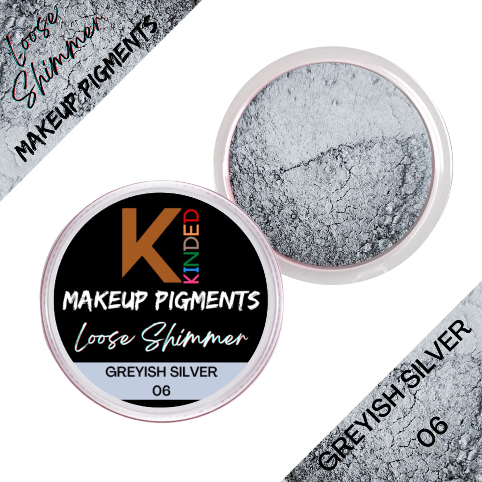 kinded loose shimmer makeup foil pigments powder greyish silver