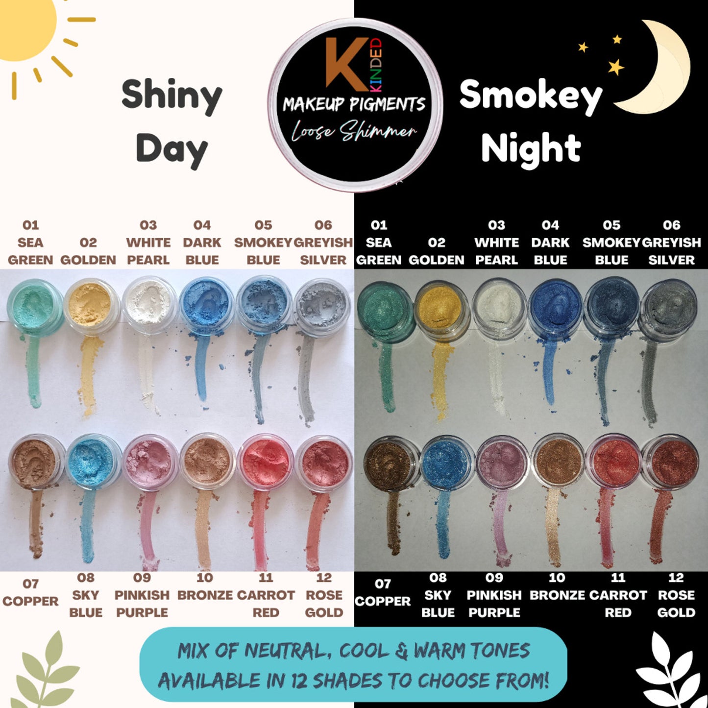 kinded loose shimmer makeup foil pigments powder greyish silver