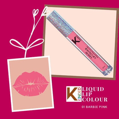kinded liquid lip colour lipstick lip gloss 01 barbie pink
