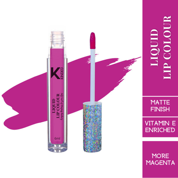kinded liquid lip colour lipstick lip gloss 02 more magenta