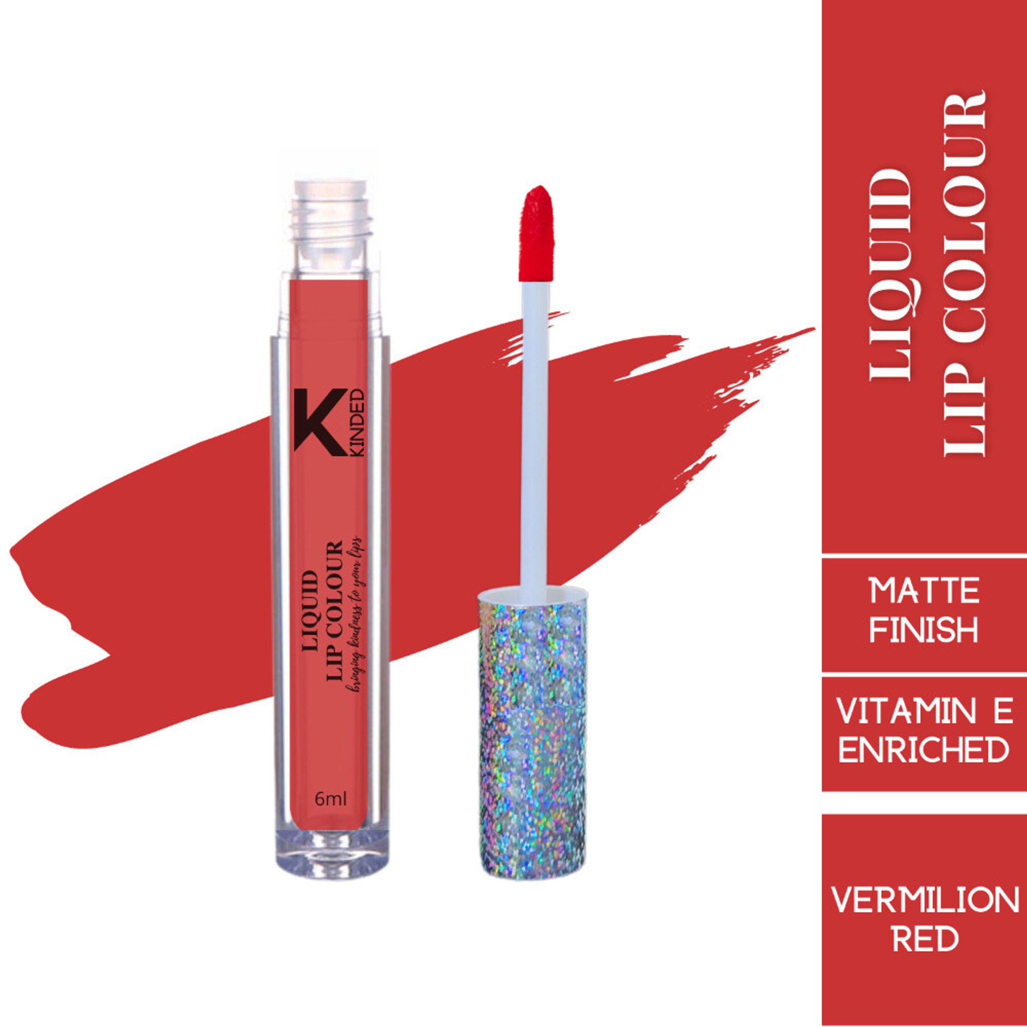 kinded liquid lip colour lipstick lip gloss 03 vermilion red