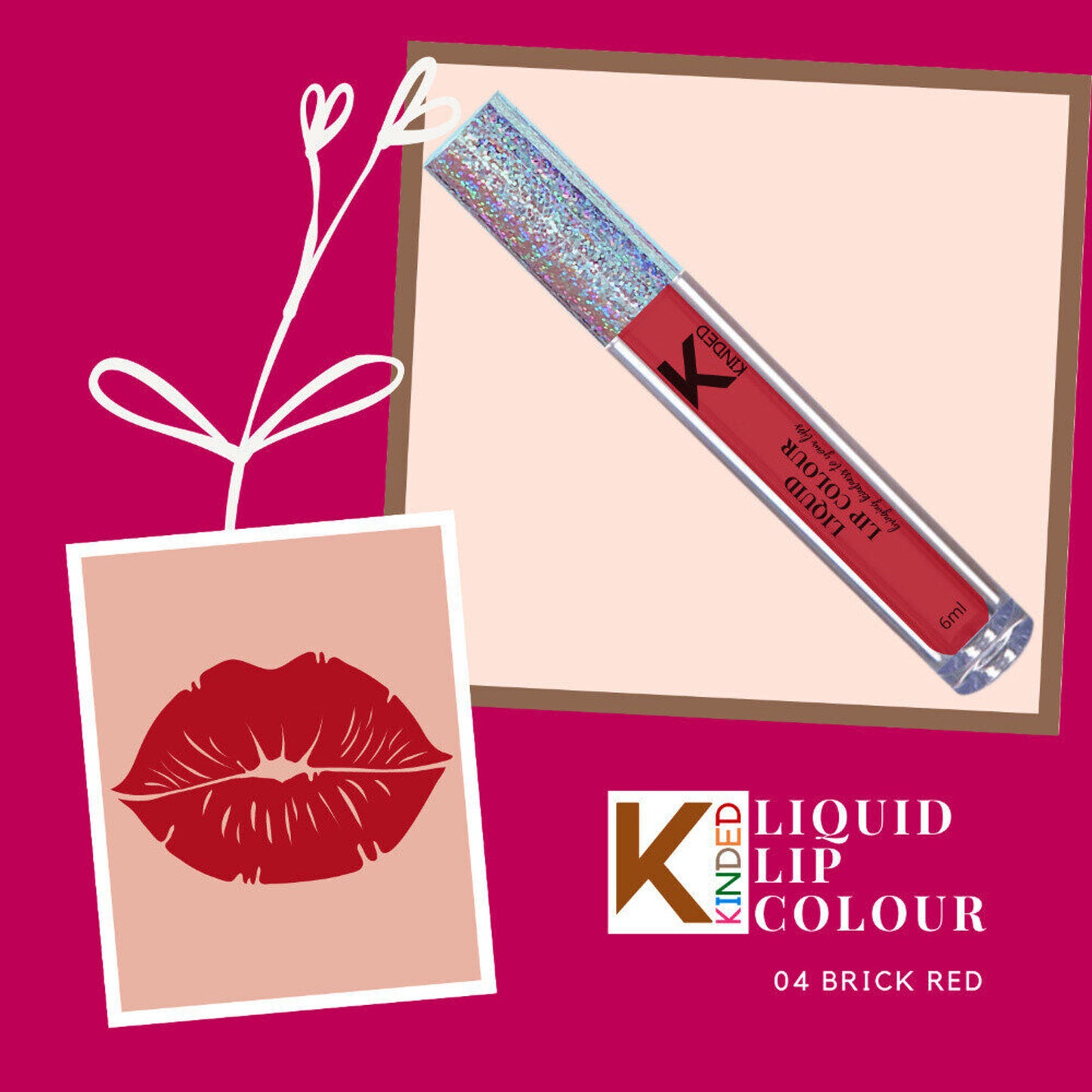 kinded liquid lip colour lipstick lip gloss 04 brick red