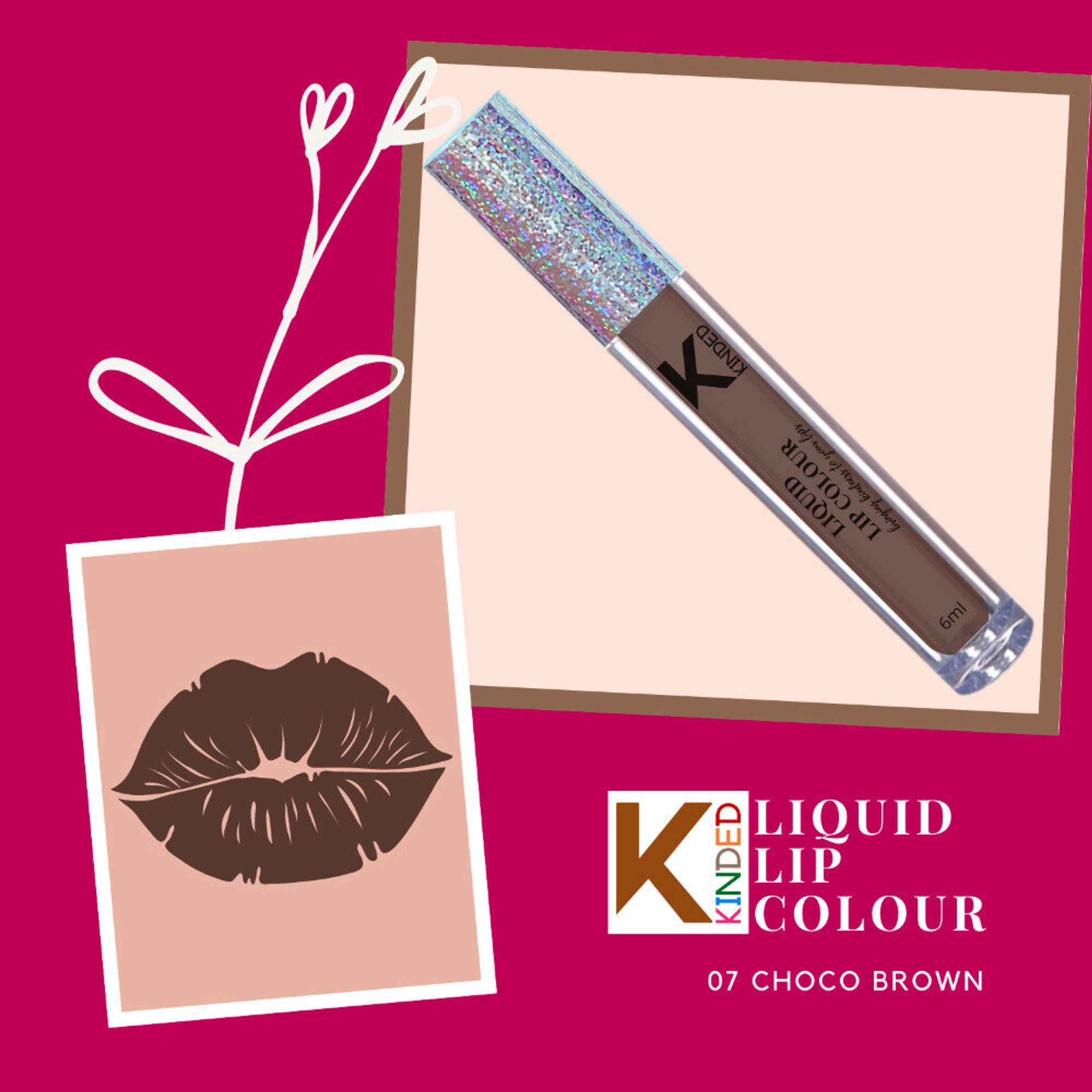 kinded liquid lip colour lipstick lip gloss 07 choco brown