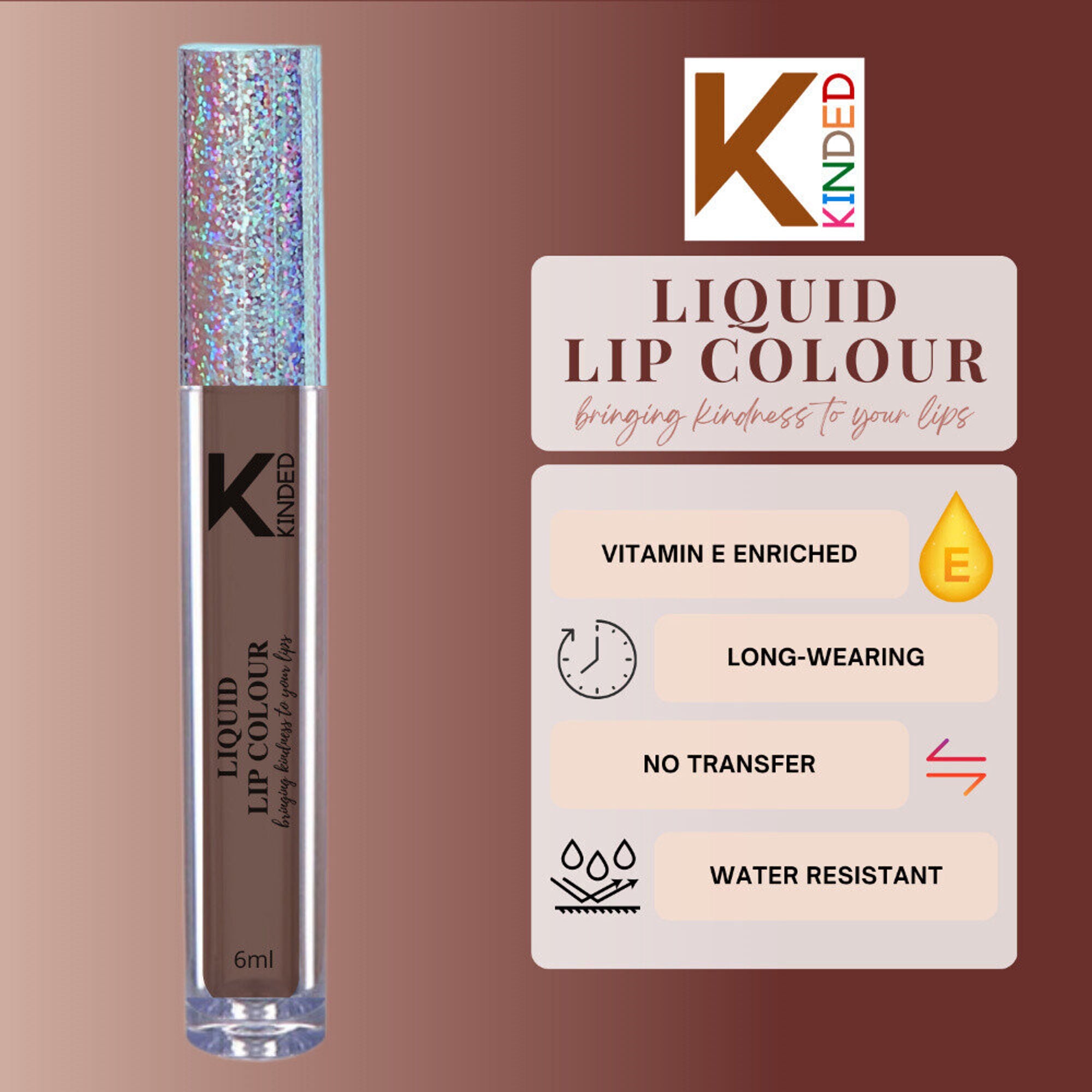 kinded liquid lip colour lipstick lip gloss 07 choco brown