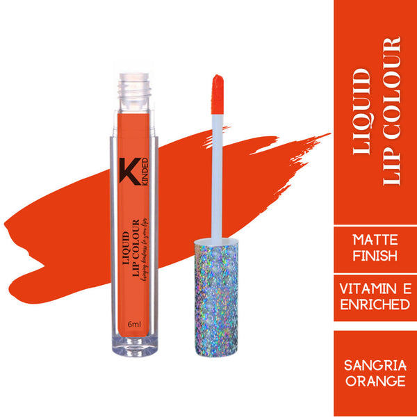 kinded liquid lip colour lipstick lip gloss 08 sangria orange