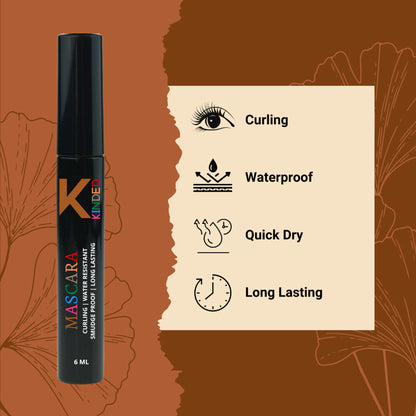 KINDED Curling Waterproof Long Lasting Smudgeproof Mascara   Black