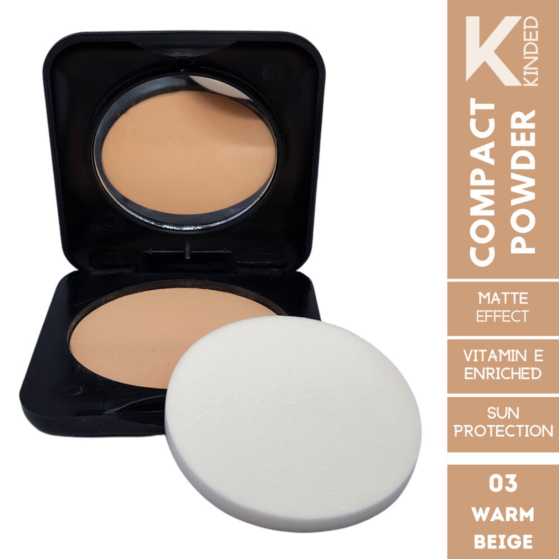 kinded sun protection compact powder with vitamin e 03 warm beige