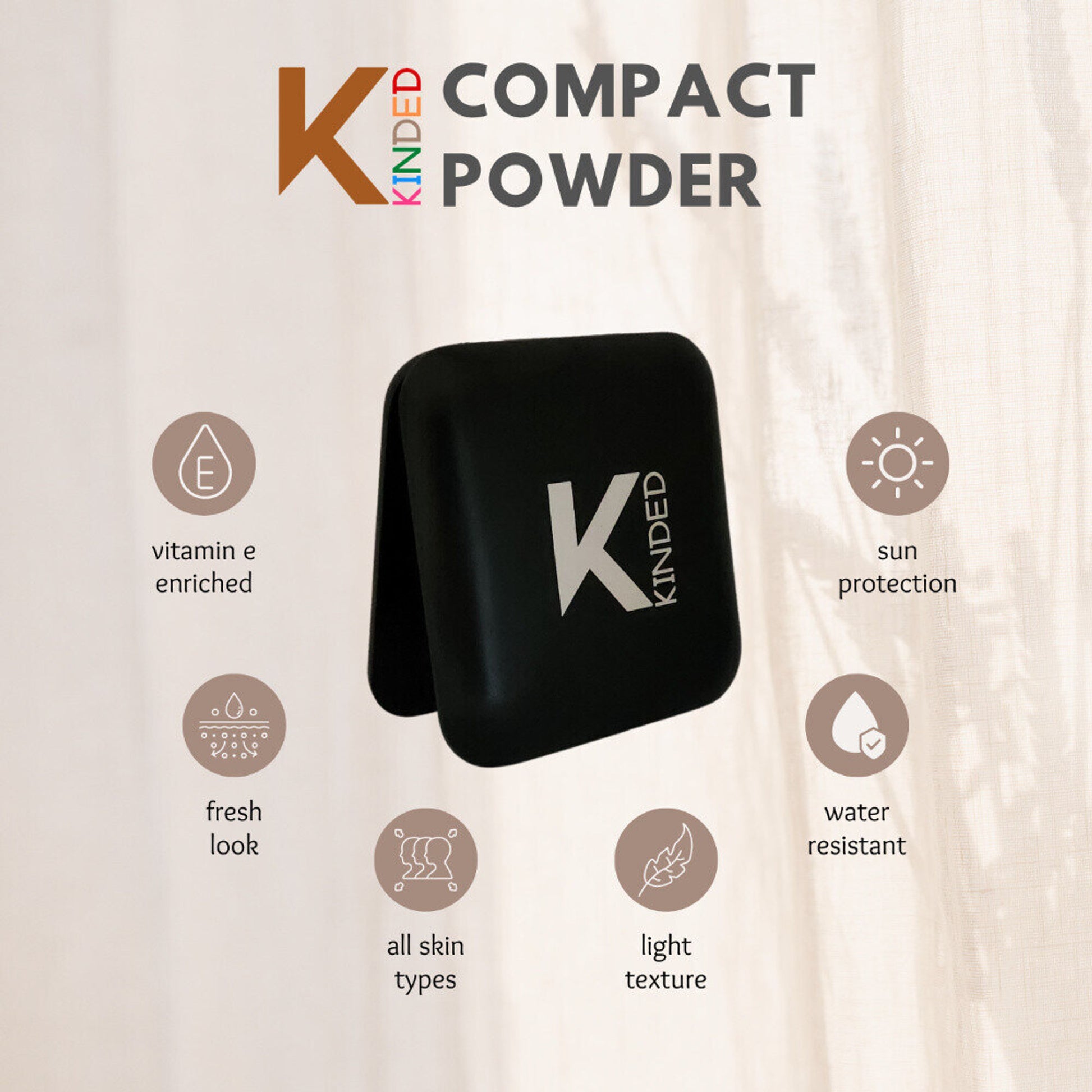 kinded sun protection compact powder with vitamin e 03 warm beige