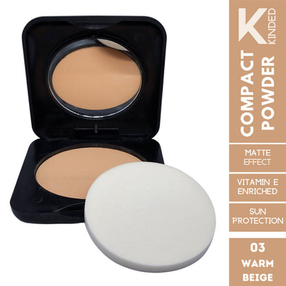 kinded sun protection compact powder with vitamin e 03 warm beige