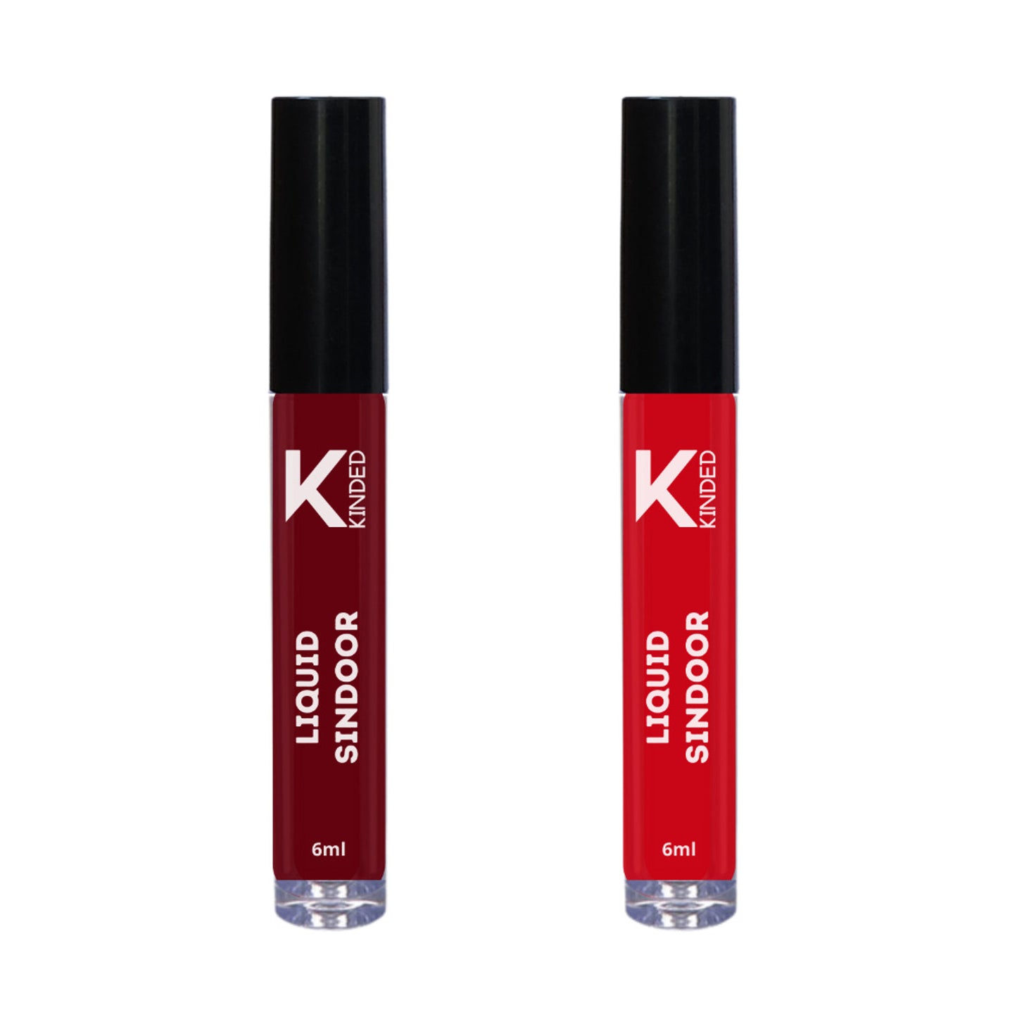 KINDED Maroon & Red Colour Liquid Sindoor Combo   Maroon & Red