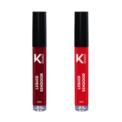 KINDED Maroon & Red Colour Liquid Sindoor Combo   Maroon & Red