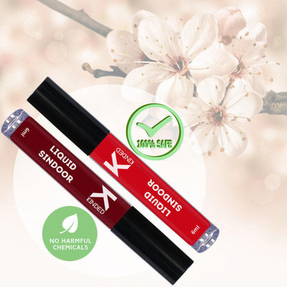 KINDED Maroon & Red Colour Liquid Sindoor Combo   Maroon & Red